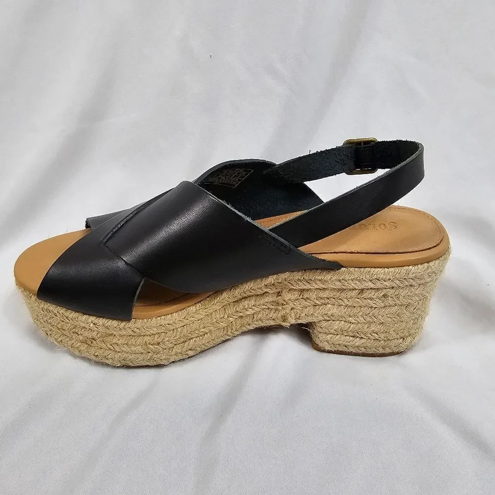 Soludos Amalfi Platform Heel in Black - Size 7